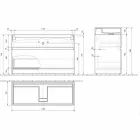 Dubbel tvättställ med golvskåp Modern design i laminat - Pompei Viadurini