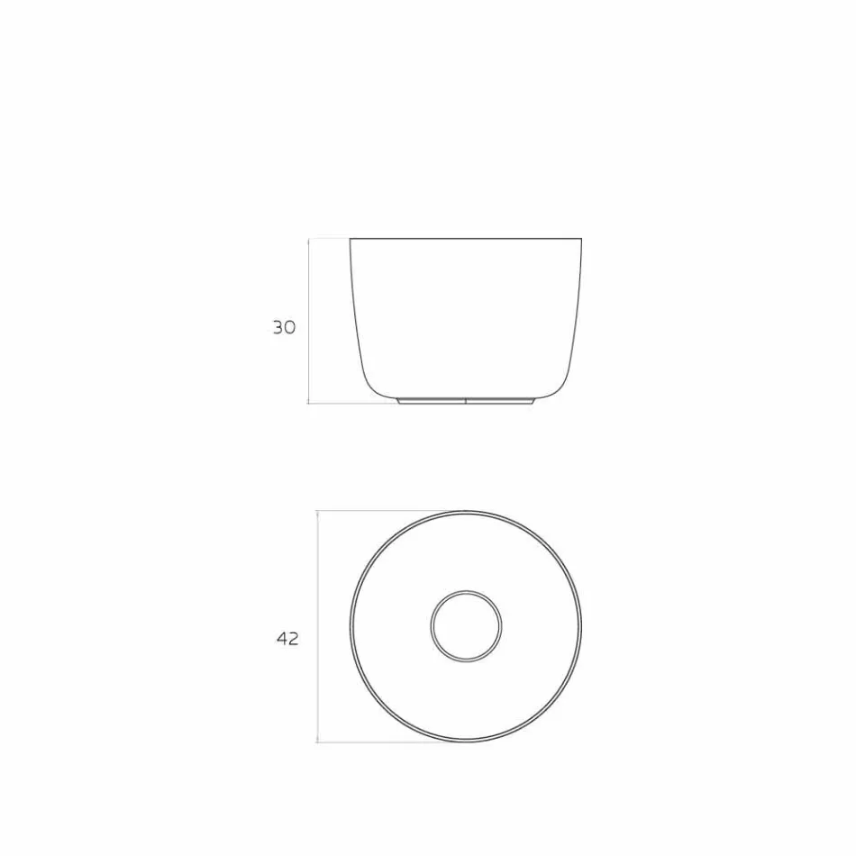 Frittstående cirkulärt tvättställ som tillverkas i Italien, Lallio Viadurini