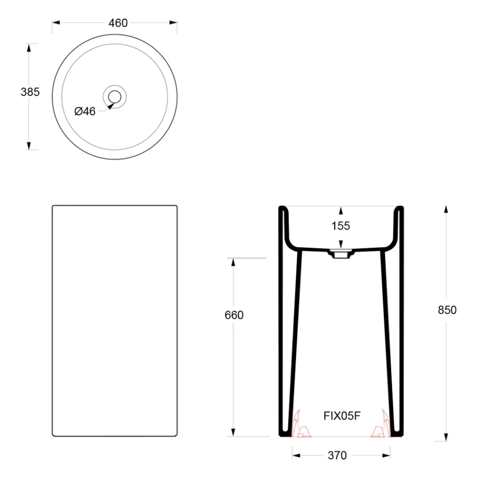 Fristående tvättställ i keramik, tillverkat i Italien - Ragazza Viadurini