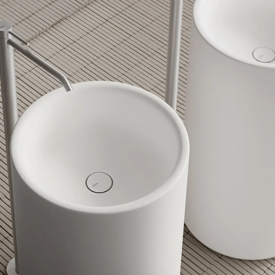 Fristående tvättställ i keramik, tillverkat i Italien - Ragazza Viadurini