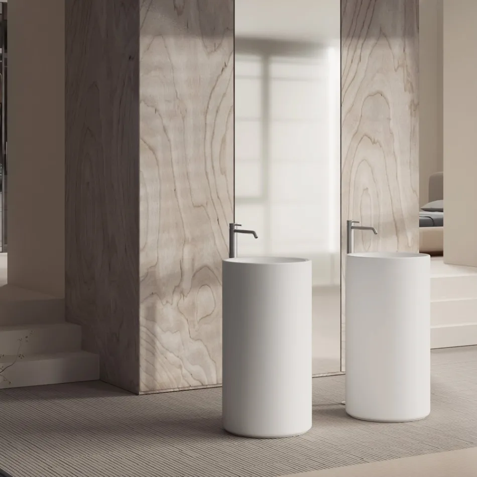 Fristående tvättställ i keramik, tillverkat i Italien - Ragazza Viadurini