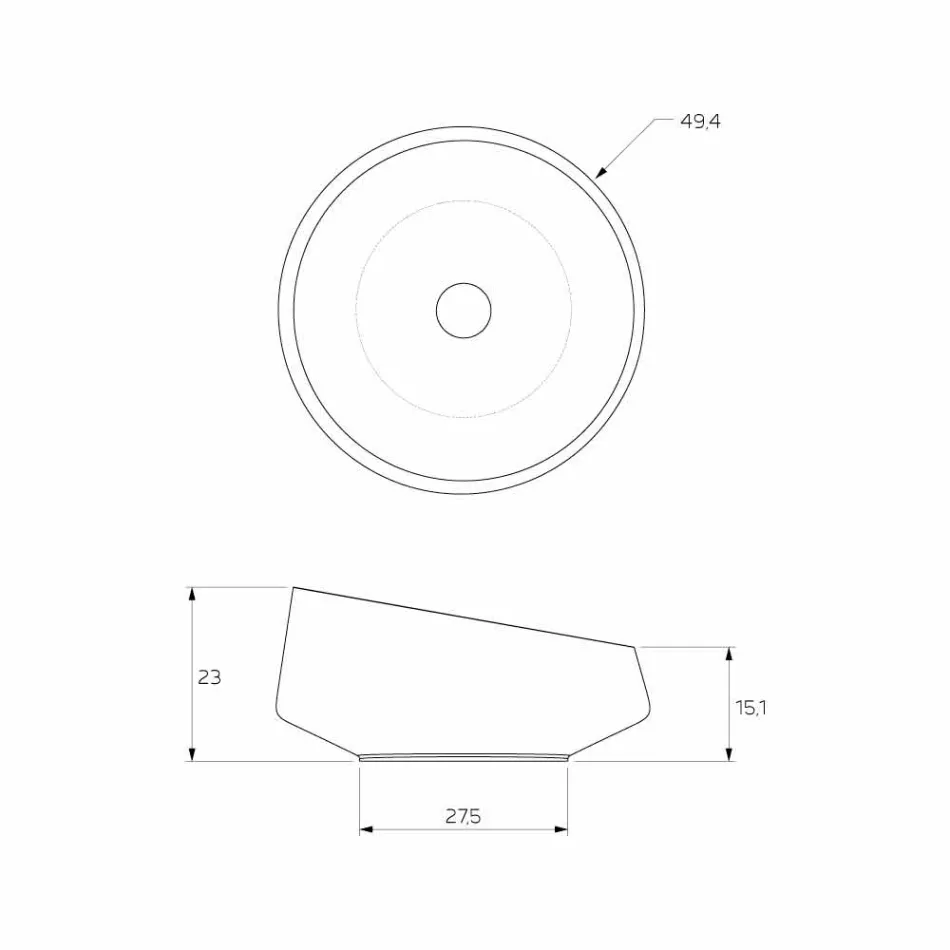 Frittstående tvättställ i fast yta gjord i Italien, Dongo Viadurini