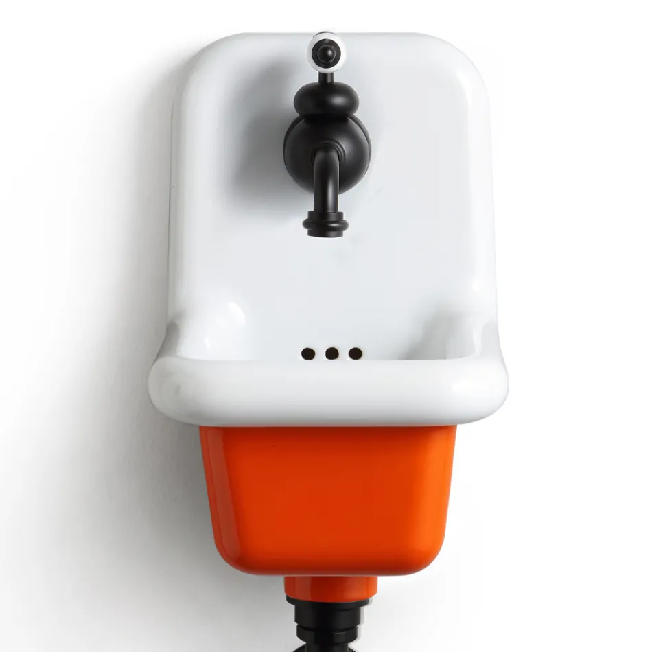 Fristående badrumstvättställ i vit och färgad keramik 26 cm - Jordanien Viadurini