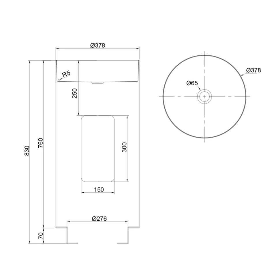 Fristående designtvättställ i rostfritt stål i olika ytbehandlingar - Jasmine Viadurini