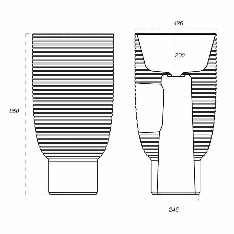 Fristående handfat i vit keramik eller färgad trabia Viadurini
