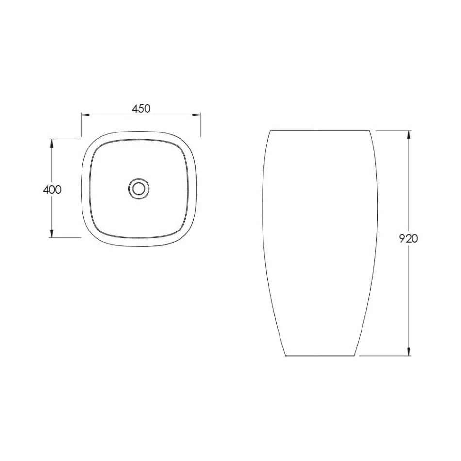 Gais modernt design frittstående keramiskt handfat, tillverkat i Italien Viadurini