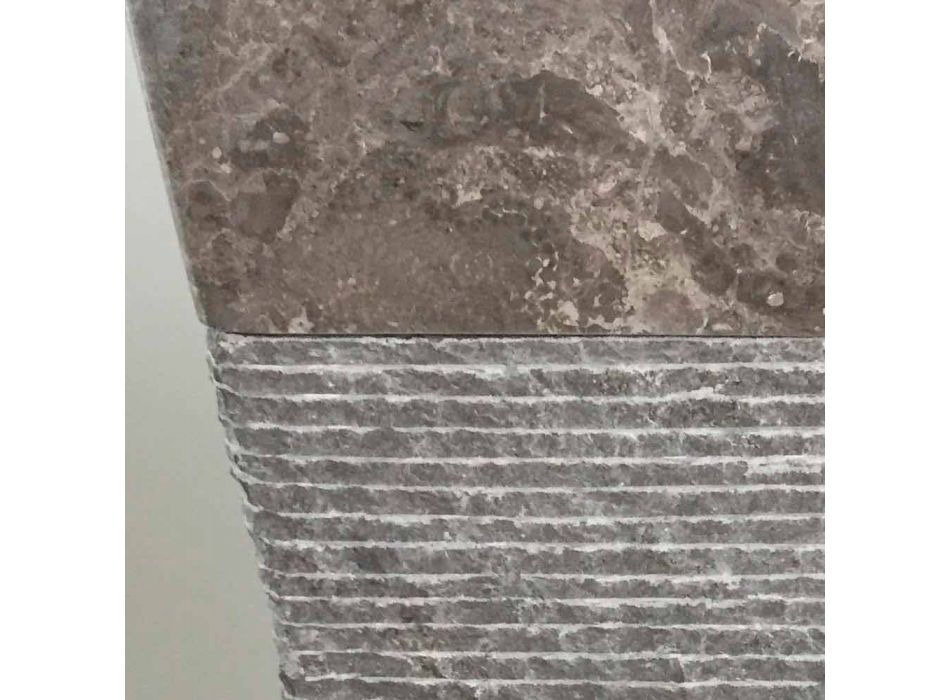Pedestal grått handfat i Taffy sten, unikt stycke Viadurini