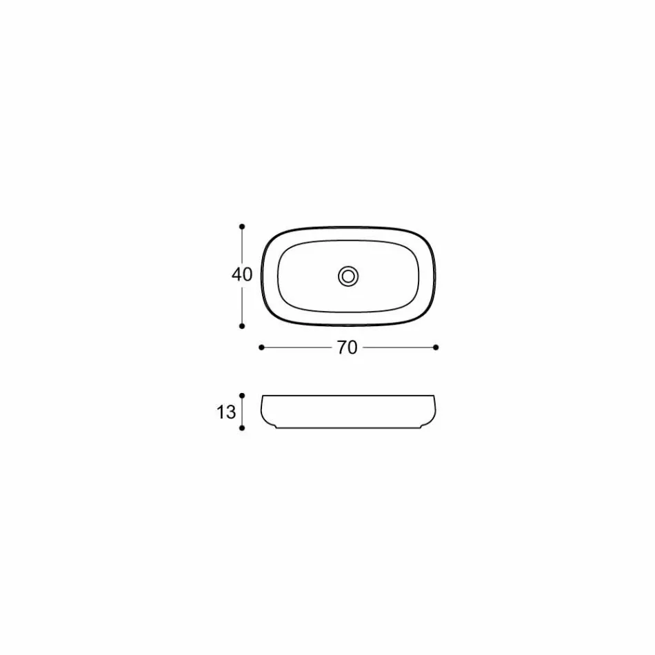 Tvättställ för keramisk bänkskiva i modern design tillverkad i Italien - Tune1 Viadurini