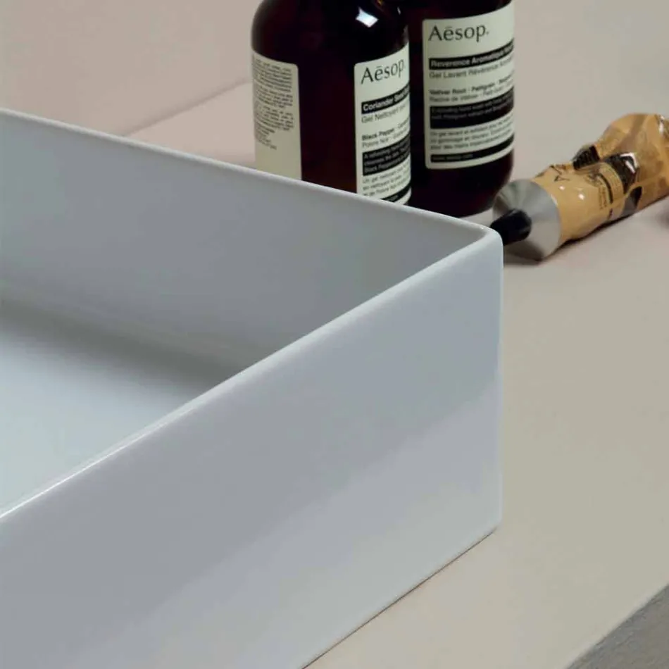 keramik handfat modern design support Sun 60x37, tillverkad i Italien Viadurini