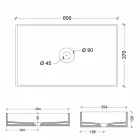 keramik handfat modern design support Sun 60x37, tillverkad i Italien Viadurini