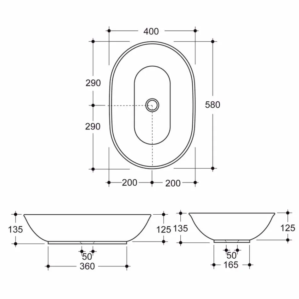 Modernt design keramisk handfat bänkskiva i Italien Viadurini