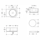 Frittstående svart keramiskt handfat / upphängning gjord i Italien Tor Viadurini