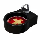 Frittstående svart keramiskt handfat / upphängning gjord i Italien Tor Viadurini