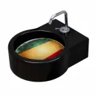 Frittstående svart keramiskt handfat / upphängning gjord i Italien Tor Viadurini