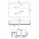 keramik handfat modern design Sun 80x45 cm, tillverkad i Italien Viadurini