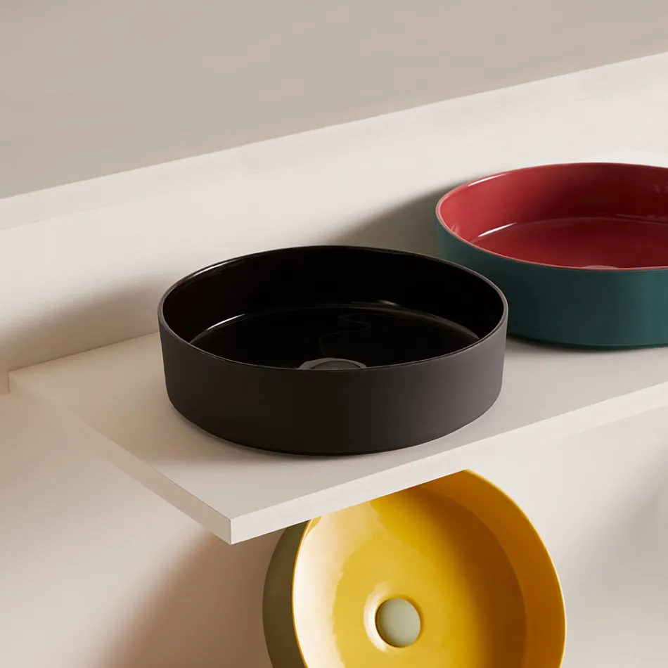 Tvättställ i porslinsstengods av olika finish Made in Italy - Kuvert Viadurini