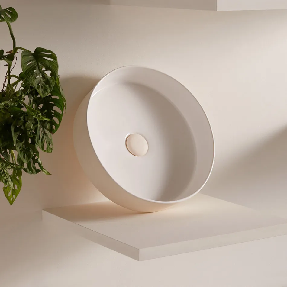 Tvättställ i porslinsstengods av olika finish Made in Italy - Kuvert Viadurini