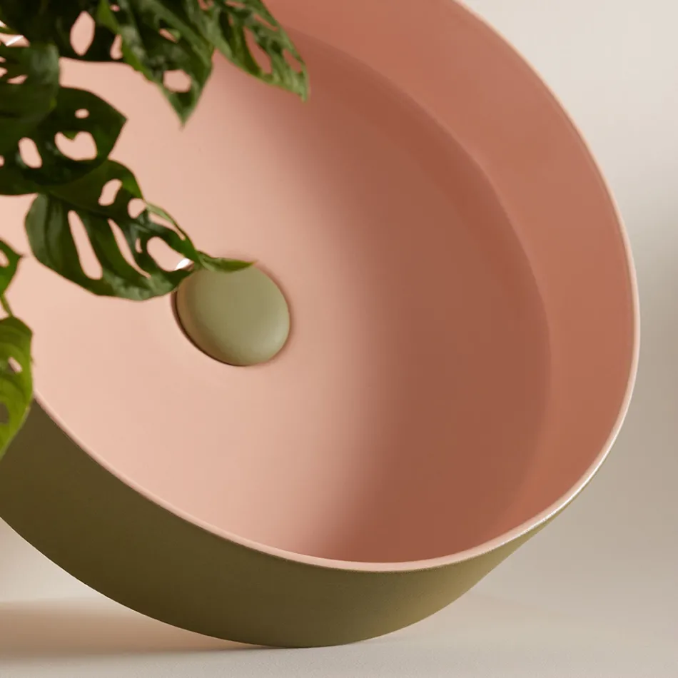 Tvättställ i porslinsstengods av olika finish Made in Italy - Kuvert Viadurini