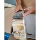 Trä tvättställ Fossil Counter Goa enda stycke Viadurini