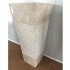 Handfat i natursten med kolonn Robin, vit singel Viadurini