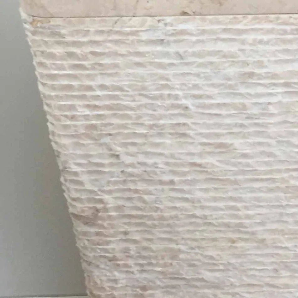 Handfat i natursten med kolonn Robin, vit singel Viadurini