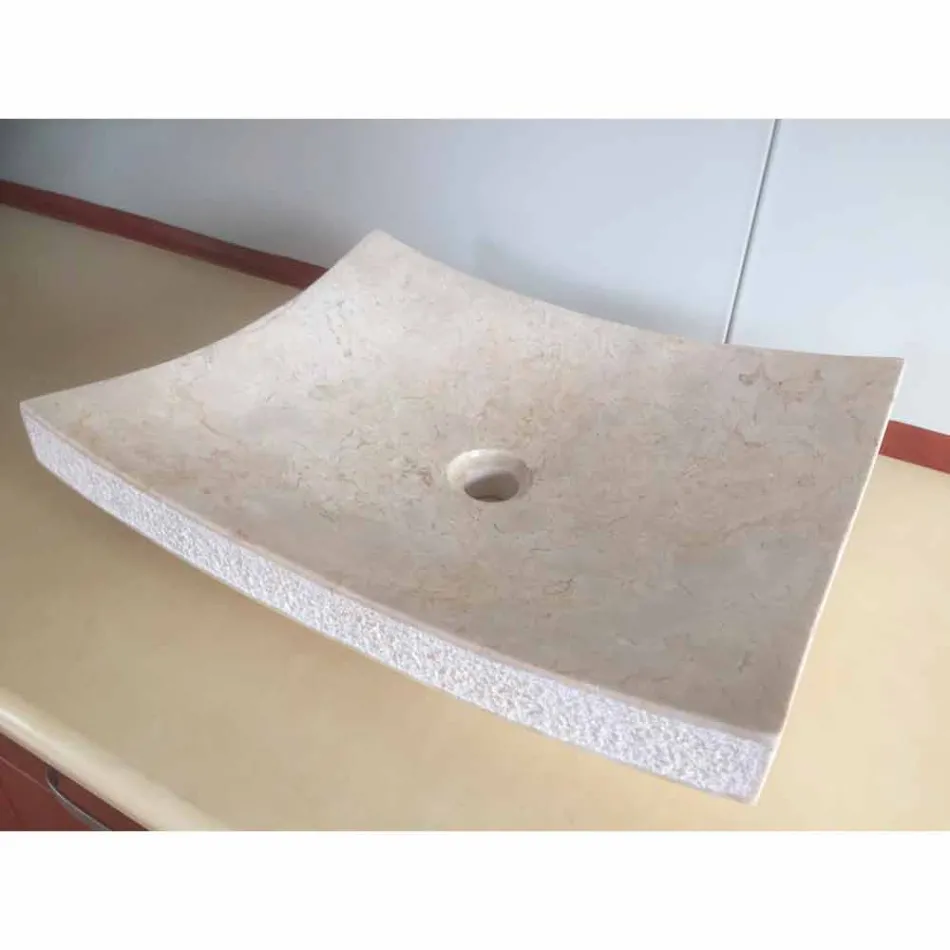 Handfat i natursten av Kärlekvit design, unikt stycke Viadurini