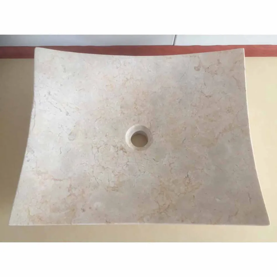 Handfat i natursten av Kärlekvit design, unikt stycke Viadurini