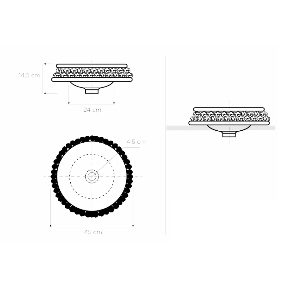 Porslinstvättställ med handapplicerade kronblad Tillverkad i Italien - Amarone Viadurini
