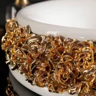 Porslinstvättställ med handapplicerade kronblad Tillverkad i Italien - Amarone Viadurini