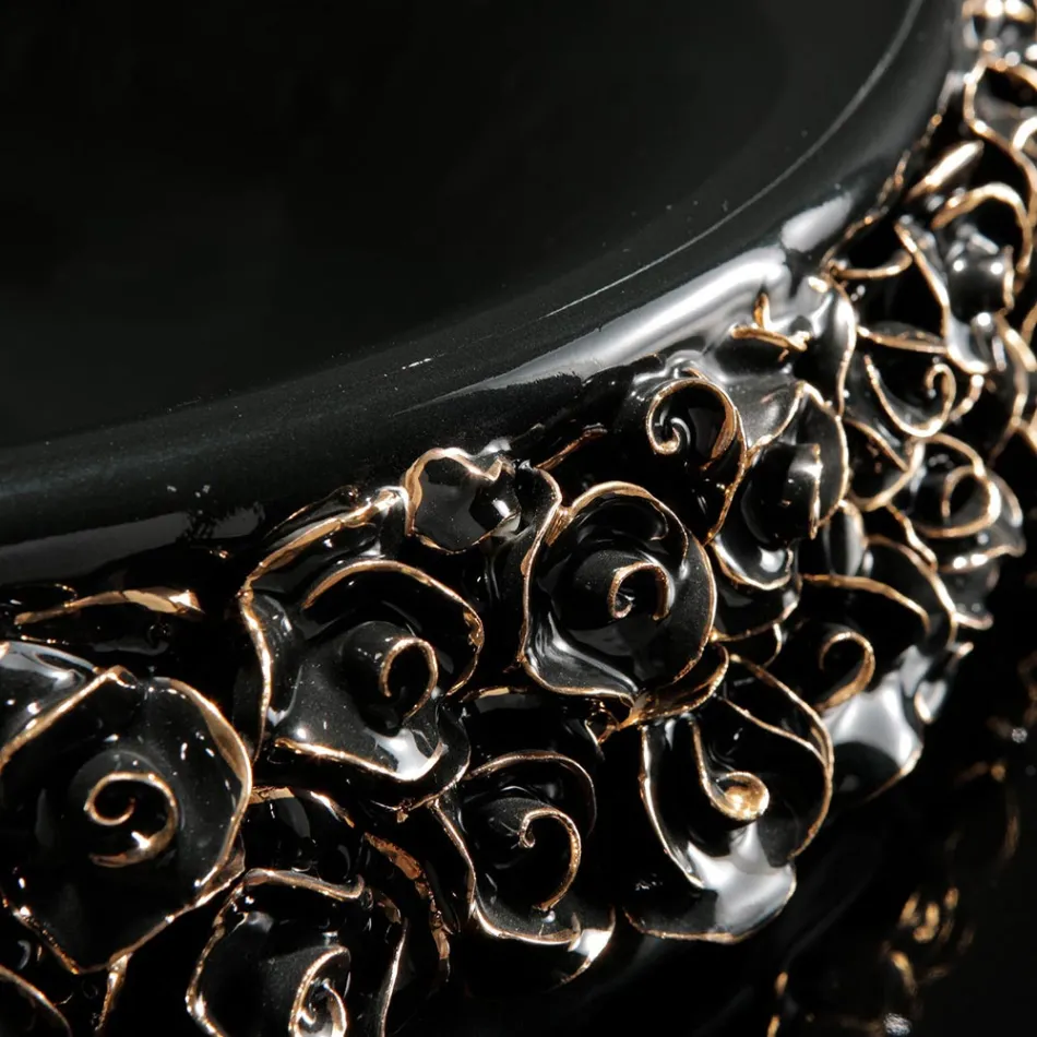 Porslinstvättställ med handapplicerade kronblad Tillverkad i Italien - Amarone Viadurini