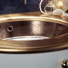 Inbyggt handfat i Fire Clay med band i olika utföranden Made in Italy - Erioli Viadurini