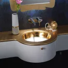 Inbyggt handfat i Fire Clay med band i olika utföranden Made in Italy - Erioli Viadurini