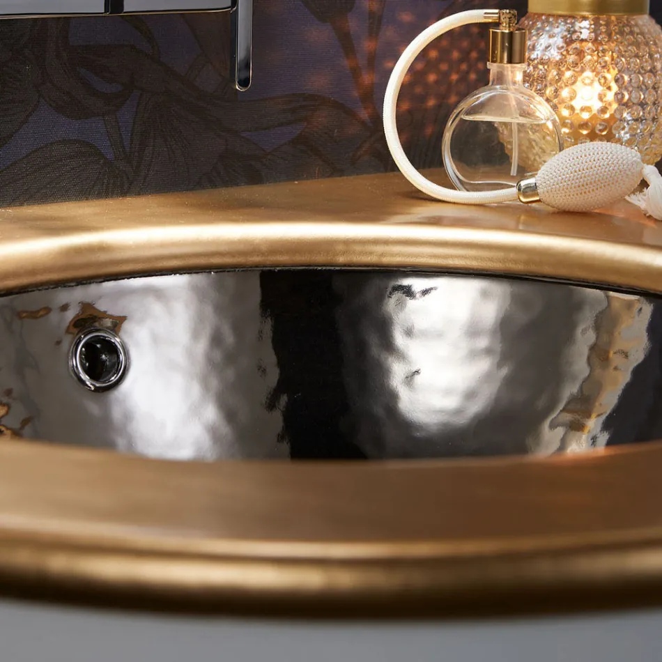 Inbyggt tvättställ i Fire Clay med 3 ytskikt Made in Italy - Erioli Viadurini