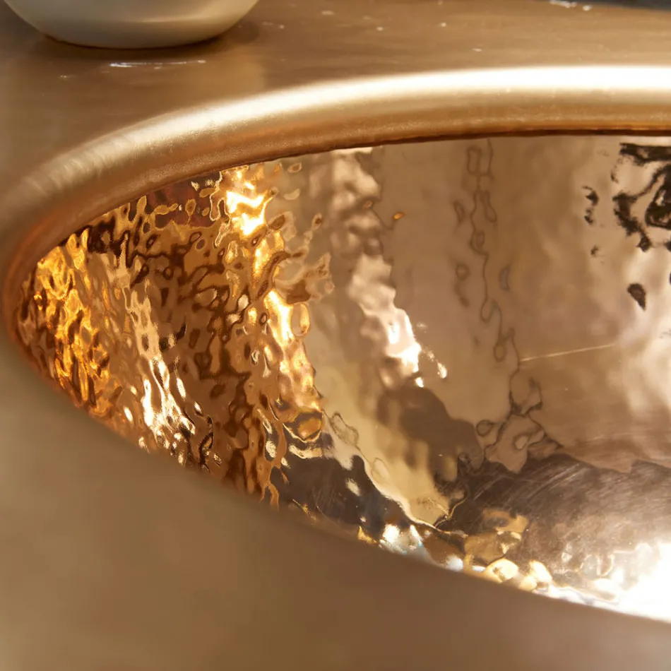 Inbyggt tvättställ i Fire Clay med 3 ytskikt Made in Italy - Erioli Viadurini