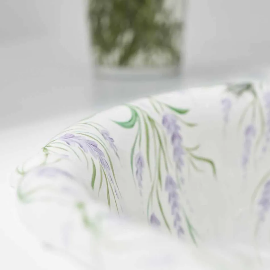 Inbyggt handfat i klassiskt porslin handgjord i Italien, Santiago Viadurini