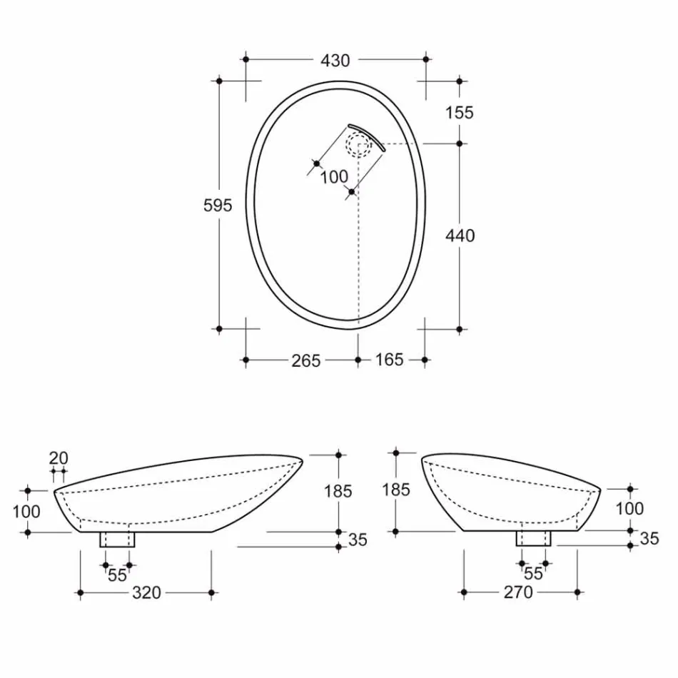 Modernt design pärlemorska handfat gjord i Italien Glansigt Viadurini