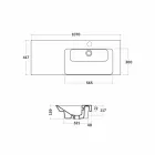Modern höger bänkskiva infälld handfat i keramisk Maida Viadurini