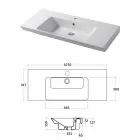 Modern bänkskiva och infälld handfat i färgad keramisk Maida Viadurini