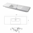 Modern bänkskiva och infälld handfat i färgad keramisk Maida Viadurini