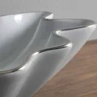 Modernt bänkskål i vit keramik gjord i Italien Rayan Viadurini