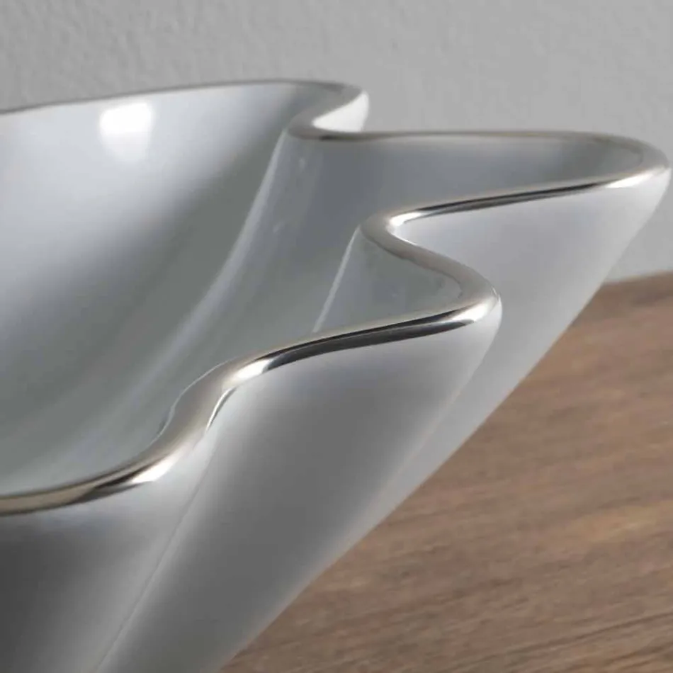 Modernt bänkskål i vit keramik gjord i Italien Rayan Viadurini