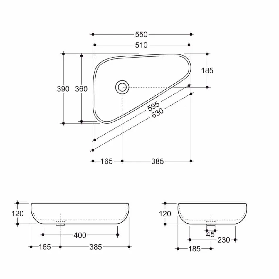 Modernt bänkskål i guld keramik gjord i Italien Sofia Viadurini