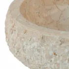 Modernt bänkskål i vit natursten Lola, unikt stycke Viadurini
