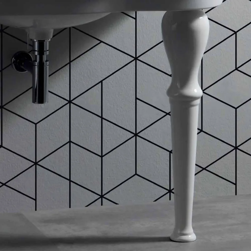 Modern vägg handfat med eller utan ben, L90 cm i Avise Keramik Viadurini