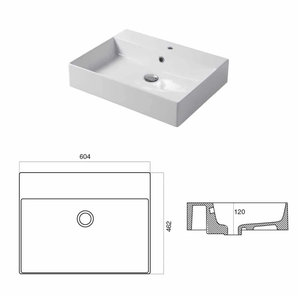Enkelhålsbassäng för stöd eller vägg i Coliviata Colivi Keramik Viadurini