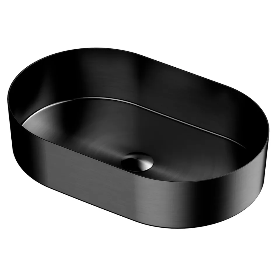 Ovalt tvättställ i rostfritt stål i olika ytbehandlingar - Anemone Viadurini