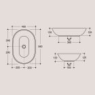 Oval tvättställsbänk i glänsande keramik tillverkad i Italien - Nelly Viadurini