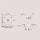 Oval bänkskiva i glänsande keramik tillverkad i Italien - tröja Viadurini