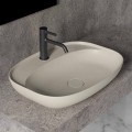 Oval tvättställ för bänkskivor för badrumsdesign i keramik Tillverkad i Italien - Omarance
