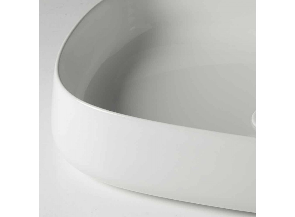 Oval bänkskål L 60 cm i modern keramik tillverkad i Italien - Cordino Viadurini
